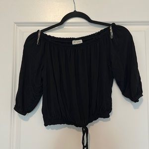Black. Off the shoulder, crop top. Small